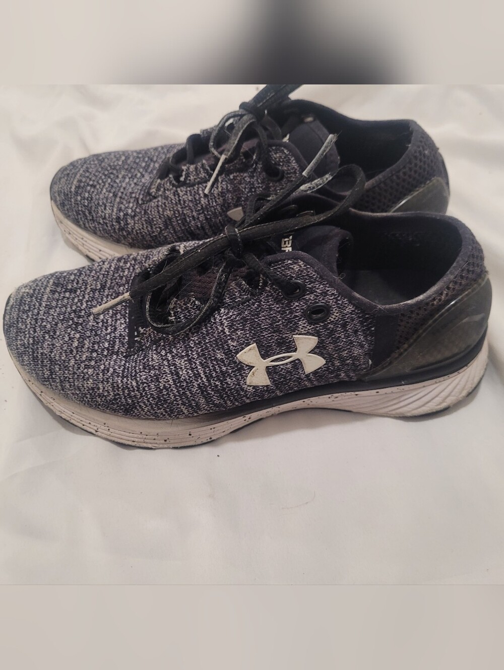 Under Armour Black and Gray Knit Training Sneakers